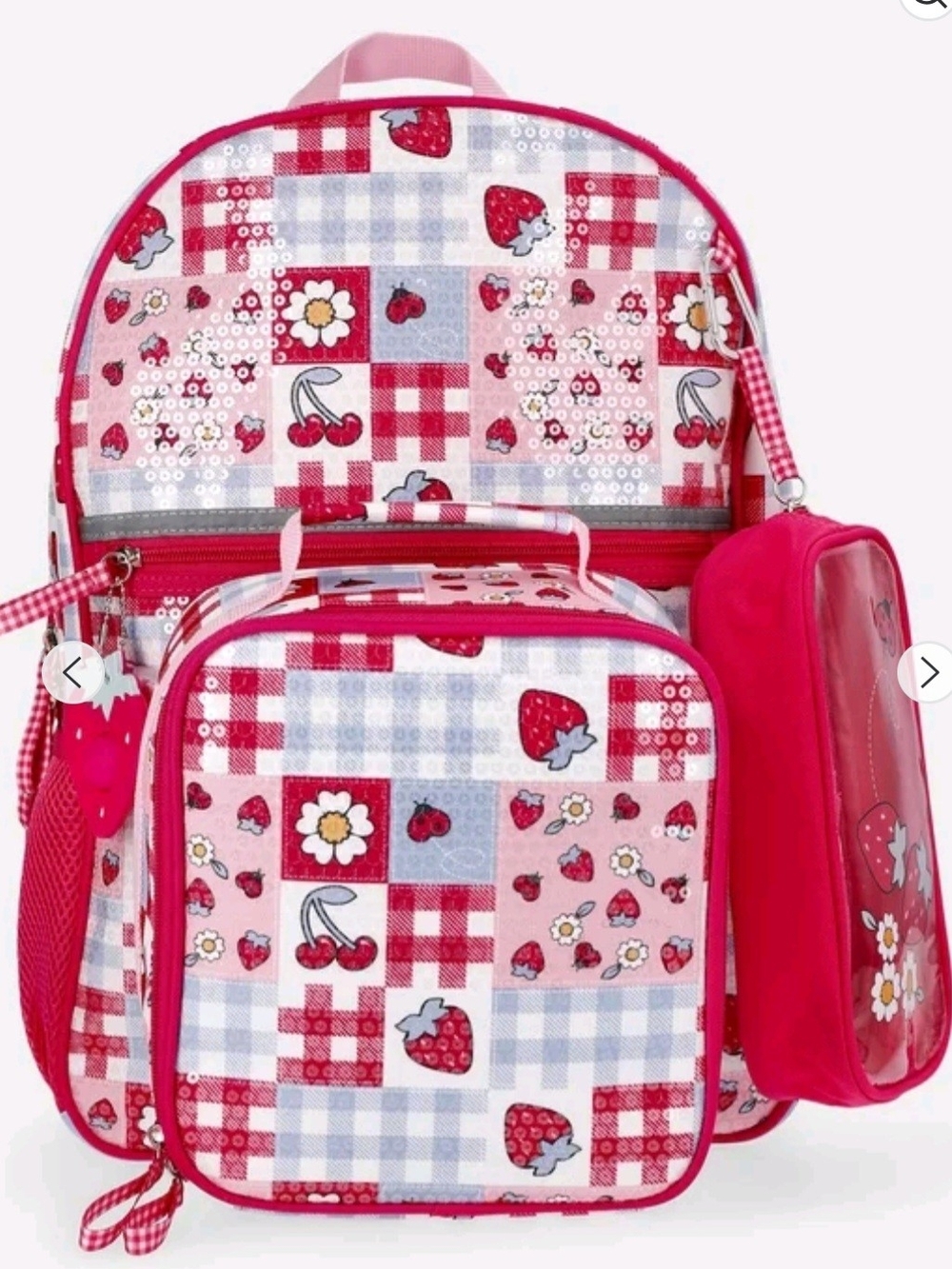 Kids Strawberry Patch Pink Backpack Set - Brand